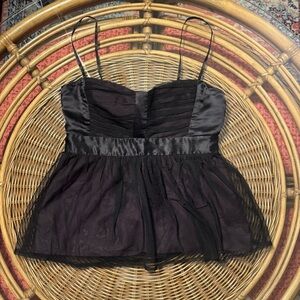 Black & Purple Sleeveless Peplum Top